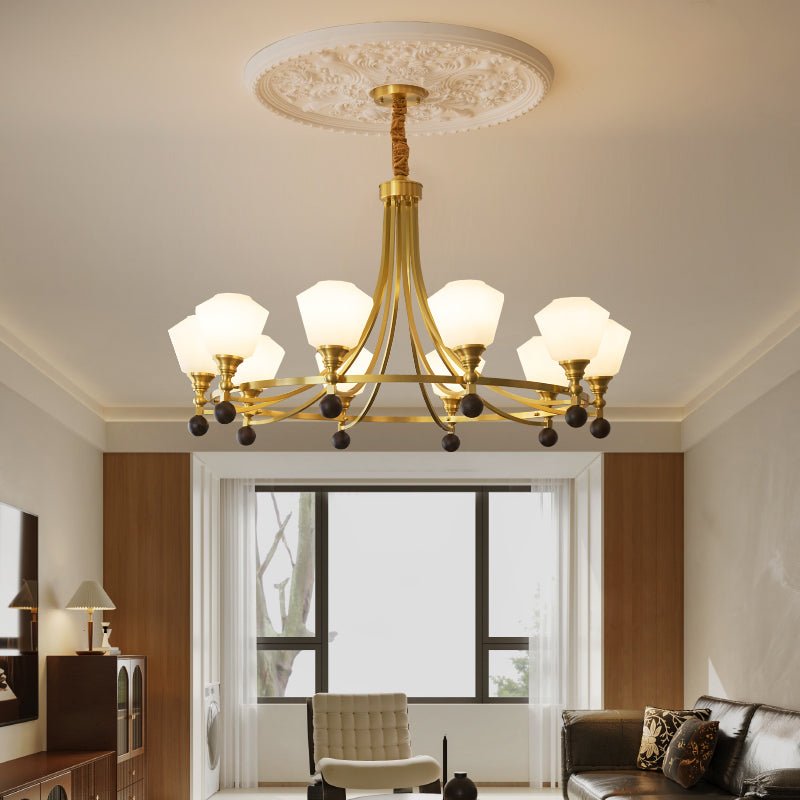Nyraeyra Lustre Nordique Haut de Gamme en Laiton et Bois - Neutralighting