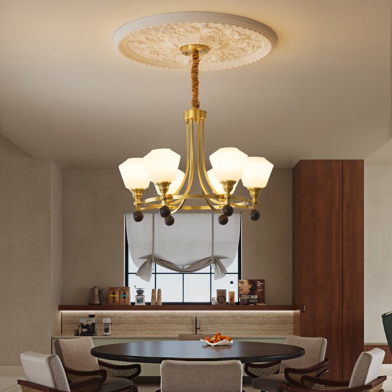 Nyraeyra Lustre Nordique Haut de Gamme en Laiton et Bois - Neutralighting
