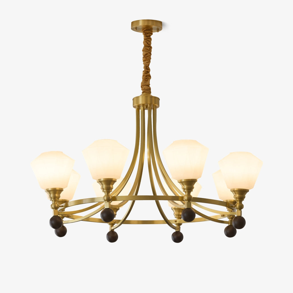 Nyraeyra Lustre Nordique Haut de Gamme en Laiton et Bois - Neutralighting