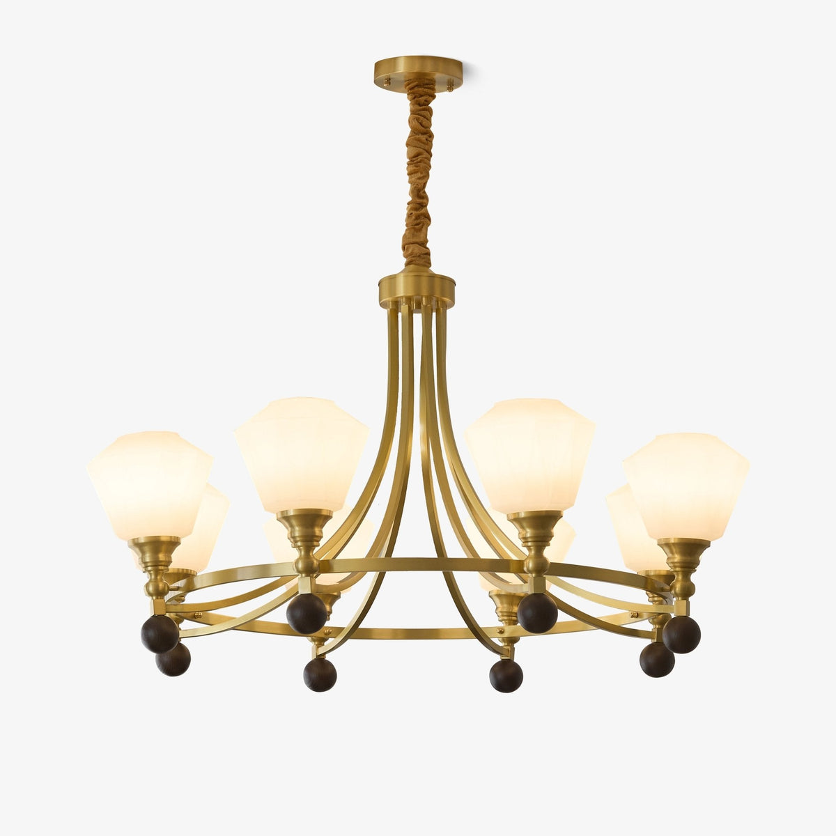 Nyraeyra Lustre Nordique Haut de Gamme en Laiton et Bois - Neutralighting