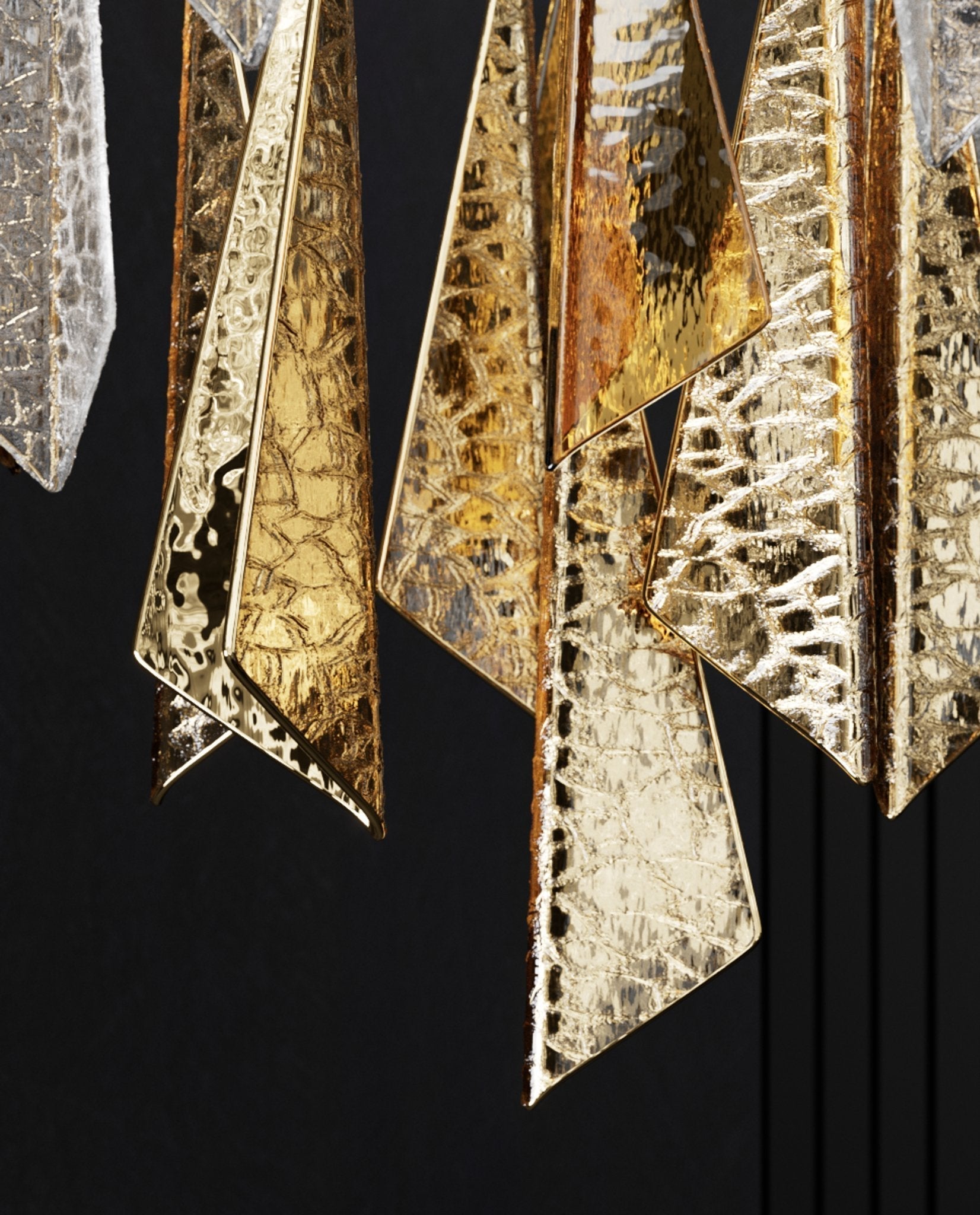 Nyvinia Verre Plume Forme Lustre - Neutralighting