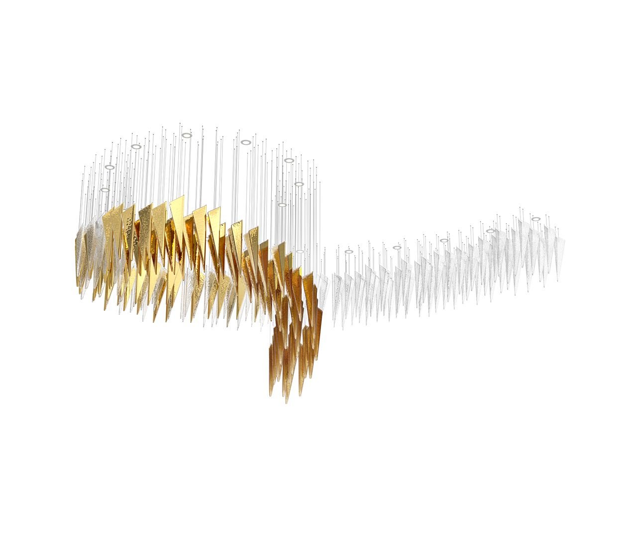 Nyvinia Verre Plume Forme Lustre - Neutralighting