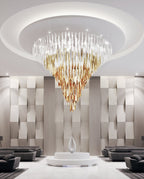 Nyvinia Verre Plume Forme Lustre - Neutralighting