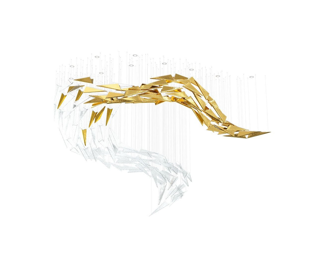 Nyvinia Verre Plume Forme Lustre - Neutralighting