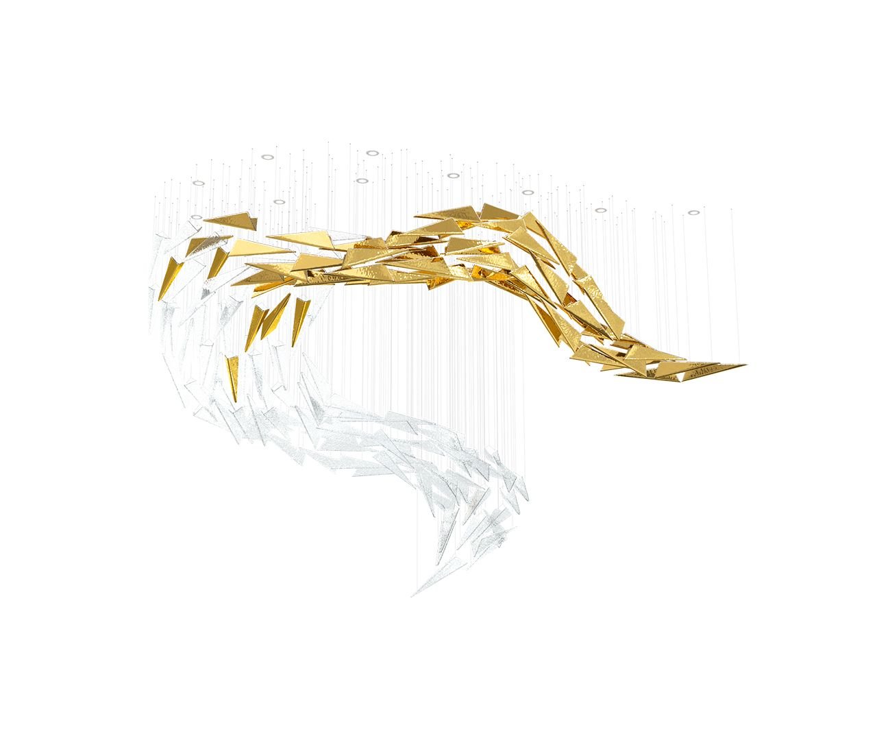 Nyvinia Verre Plume Forme Lustre - Neutralighting