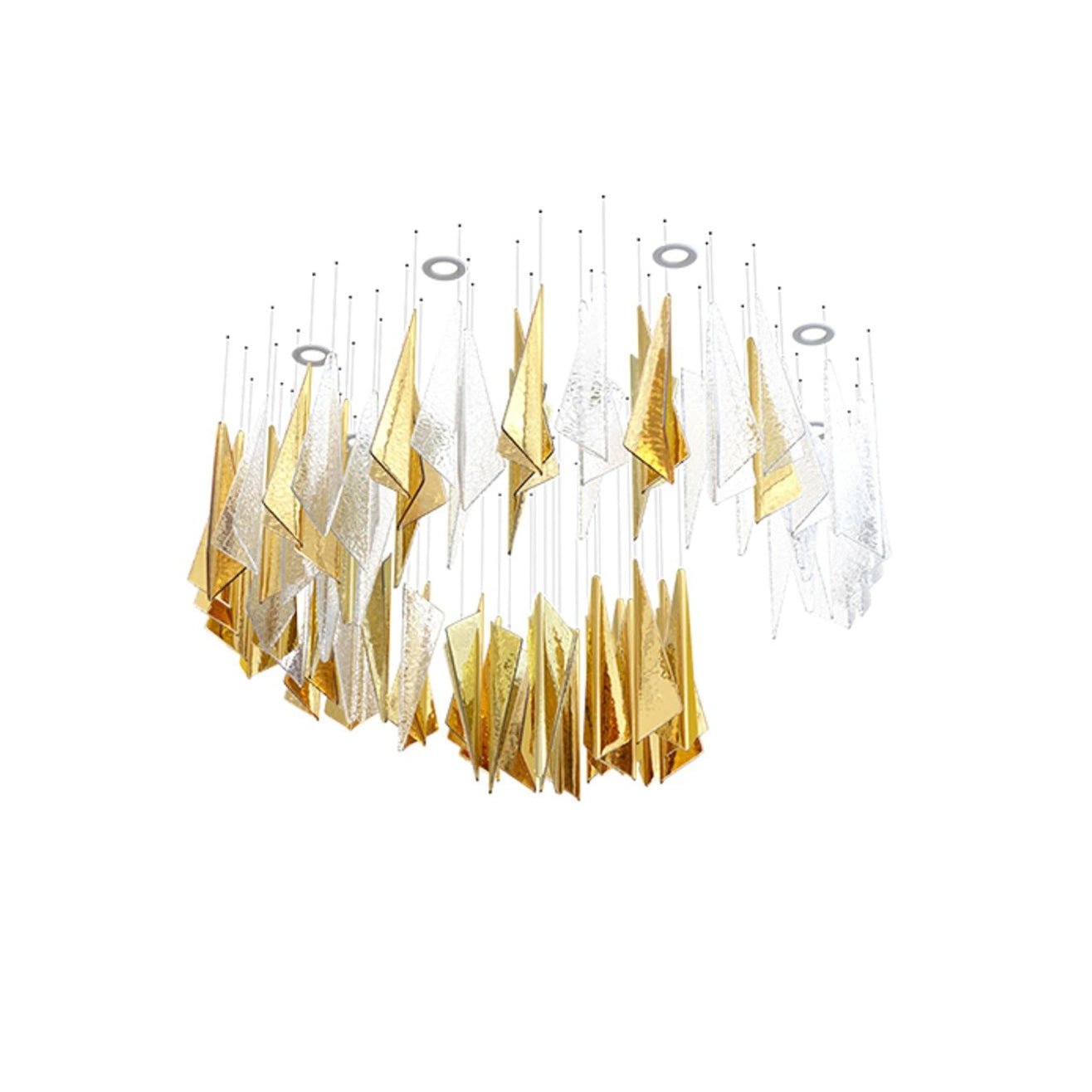 Nyvinia Verre Plume Forme Lustre - Neutralighting
