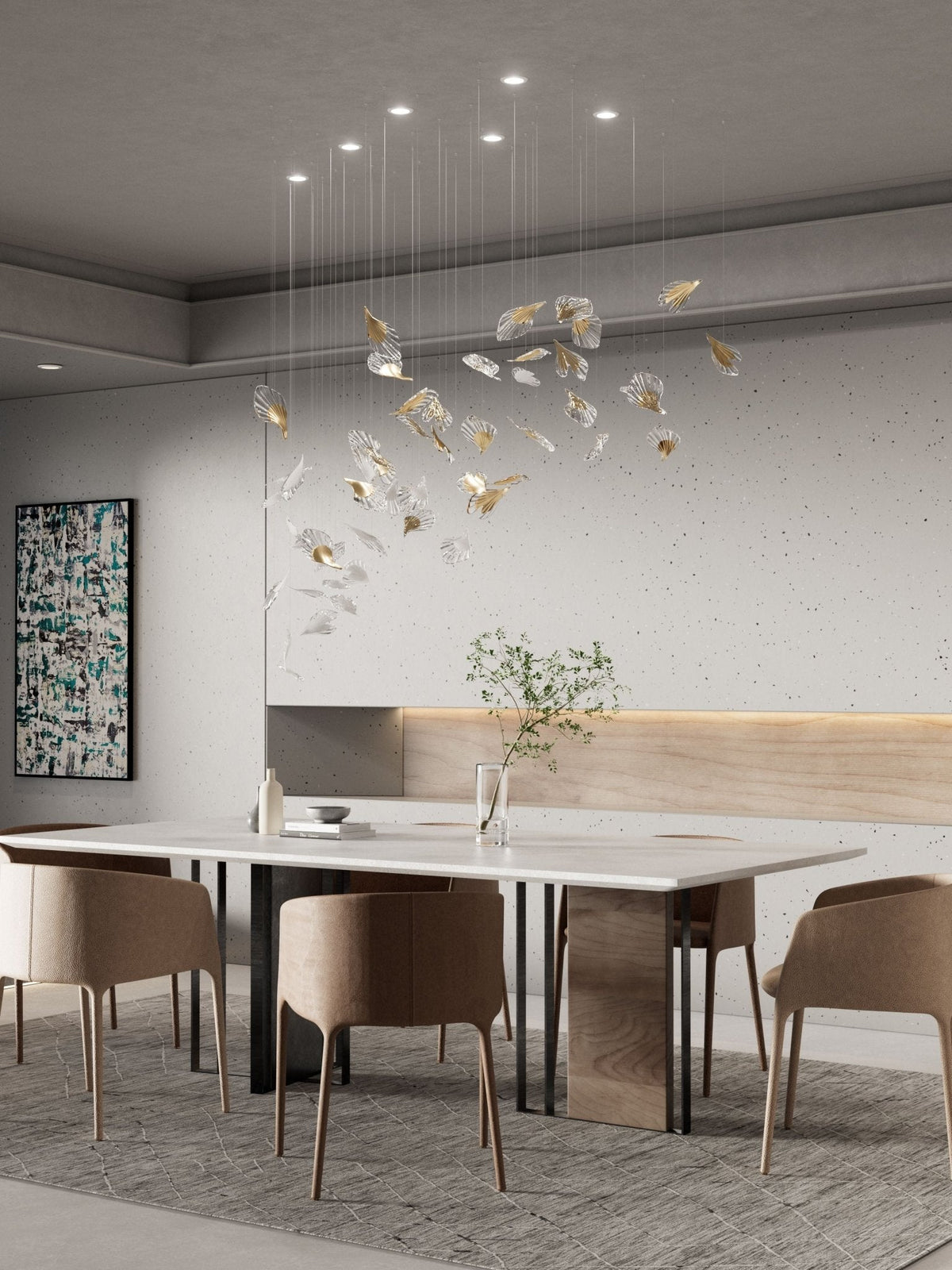 Asorus Artistique Feuille Forme Lustre - Neutralighting