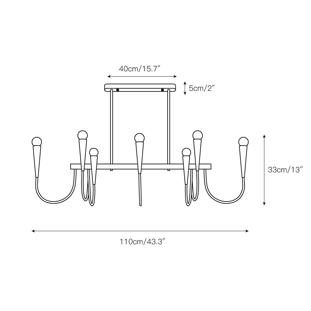 Fluide Lustre Linéaire Métal Laiton Minimaliste Moderne - Neutralighting