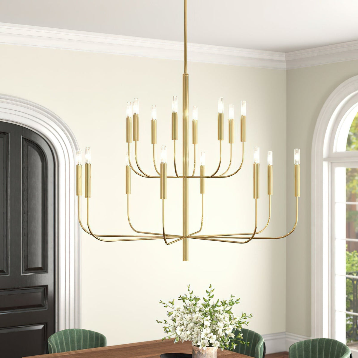 Olcarel Lustre Industriel Vintage En Métal Et Laiton - Neutralighting