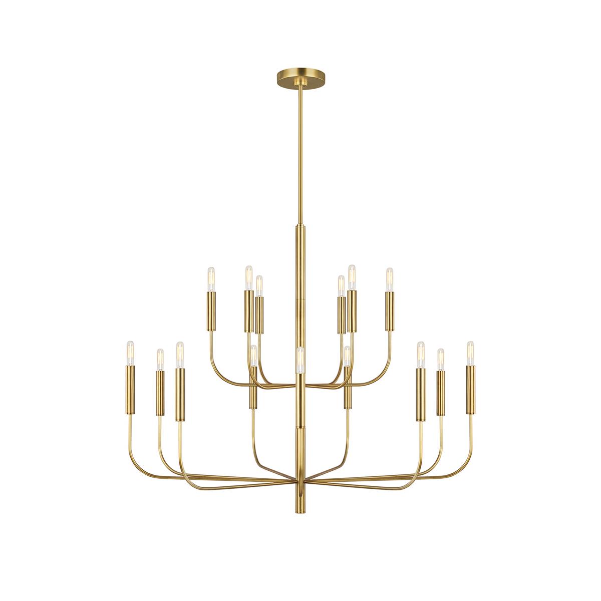 Olcarel Lustre Industriel Vintage En Métal Et Laiton - Neutralighting