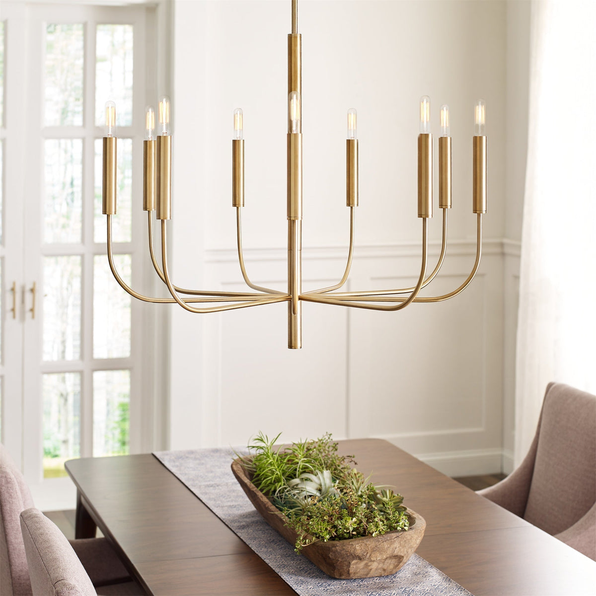 Olcarel Lustre Industriel Vintage En Métal Et Laiton - Neutralighting