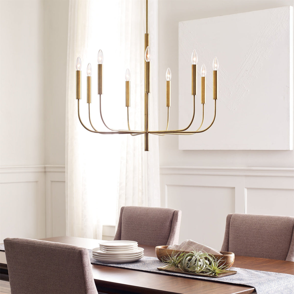 Olcarel Lustre Industriel Vintage En Métal Et Laiton - Neutralighting