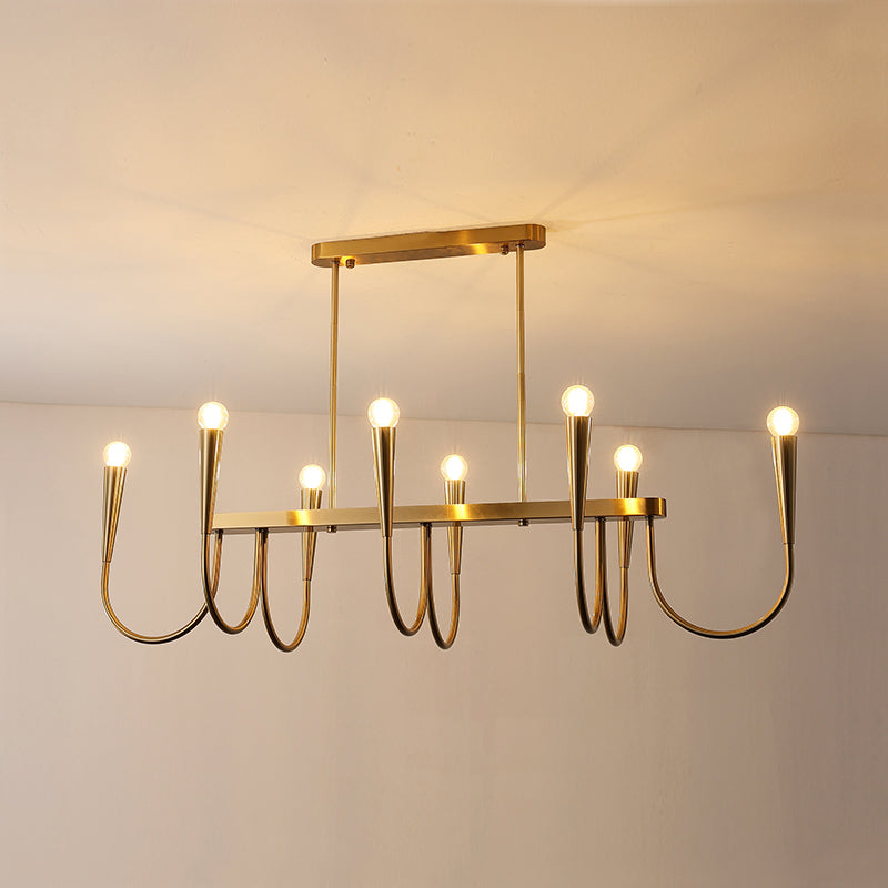 Fluide Lustre Linéaire Métal Laiton Minimaliste Moderne - Neutralighting