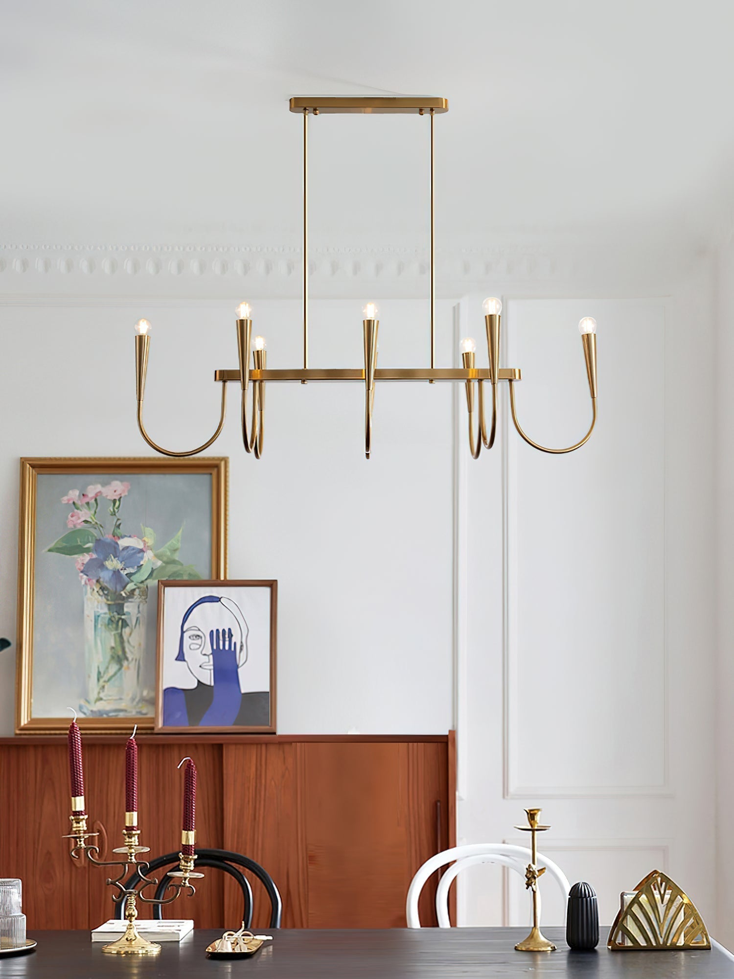 Fluide Lustre Linéaire Métal Laiton Minimaliste Moderne - Neutralighting