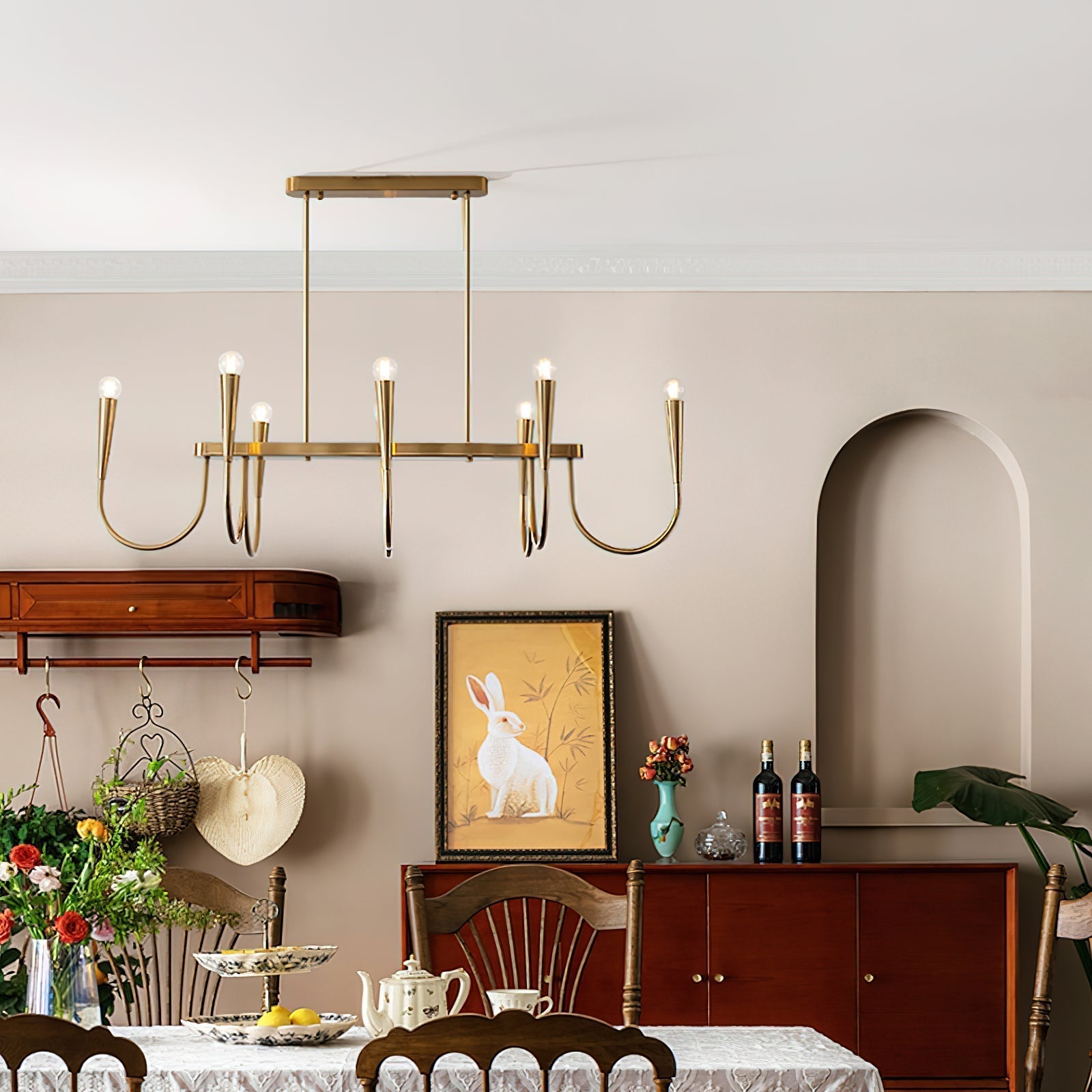Fluide Lustre Linéaire Métal Laiton Minimaliste Moderne - Neutralighting