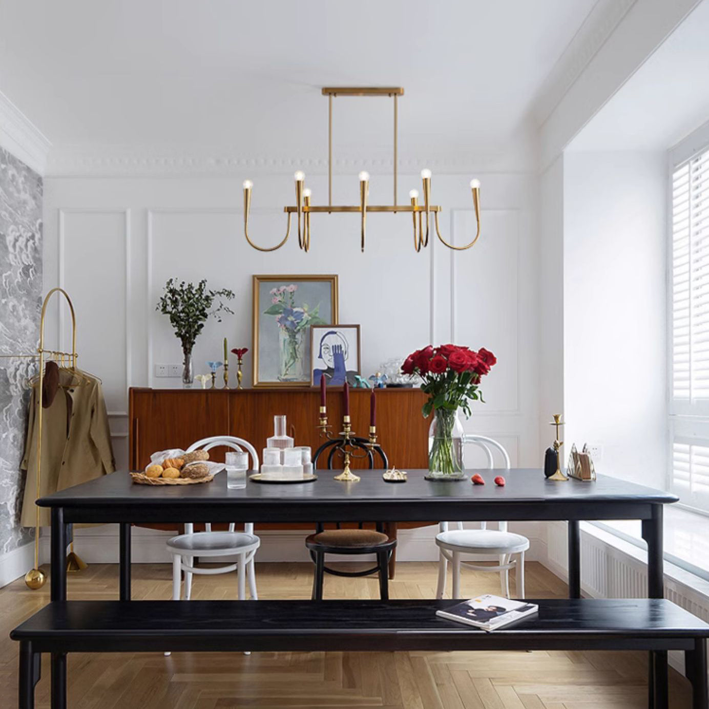 Fluide Lustre Linéaire Métal Laiton Minimaliste Moderne - Neutralighting