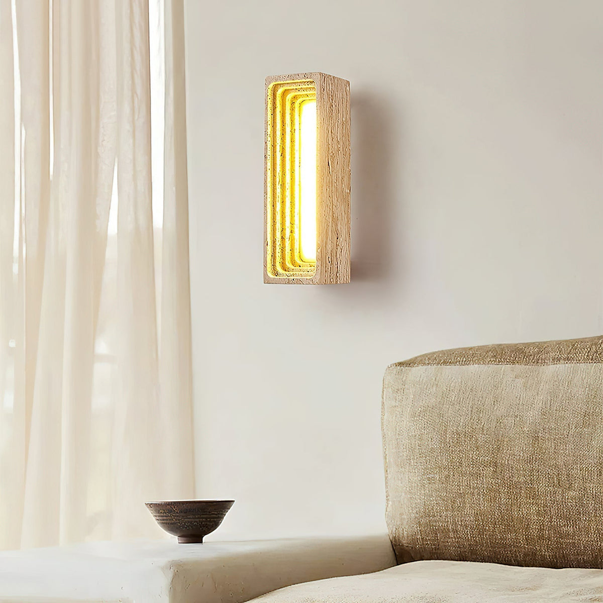 Siliq Applique Murale Travertin Beige Minimaliste Moderne - Neutralighting