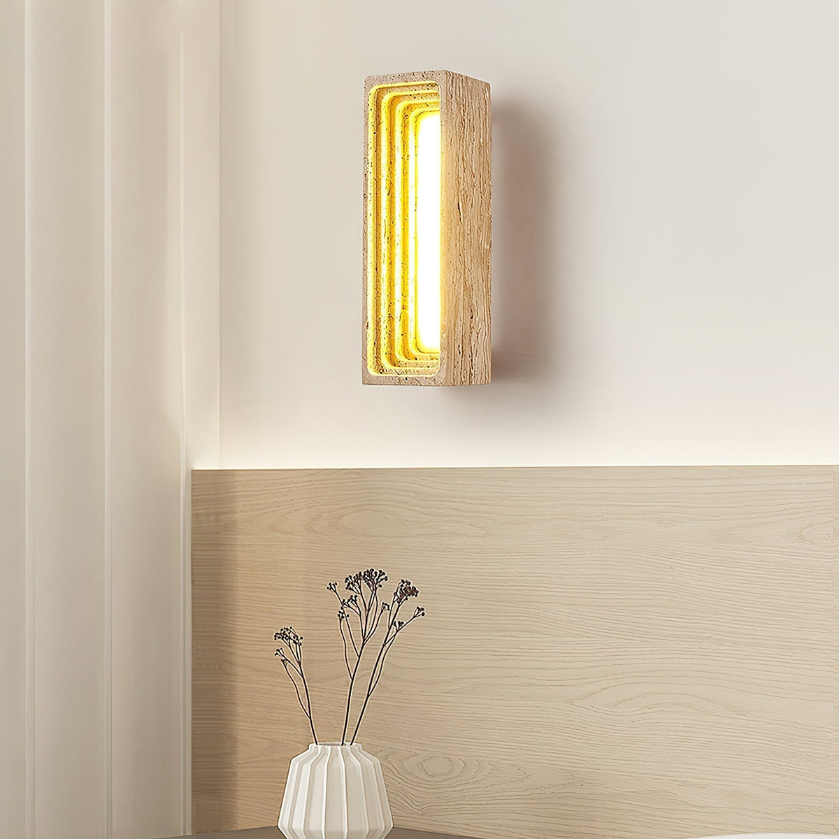 Siliq Applique Murale Travertin Beige Minimaliste Moderne - Neutralighting