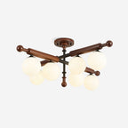 Briette Lustre Plafonnier Bras en Bois Globe Sculptural - Neutralighting