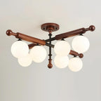 Briette Plafonnier Bois Verre Globe Mid Century - Neutralighting