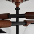 Briette Lustre Plafonnier Bras en Bois Globe Sculptural - Neutralighting