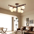 Briette Plafonnier Bois Verre Globe Mid Century - Neutralighting