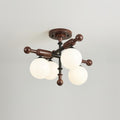 Briette Lustre Plafonnier Bras en Bois Globe Sculptural - Neutralighting
