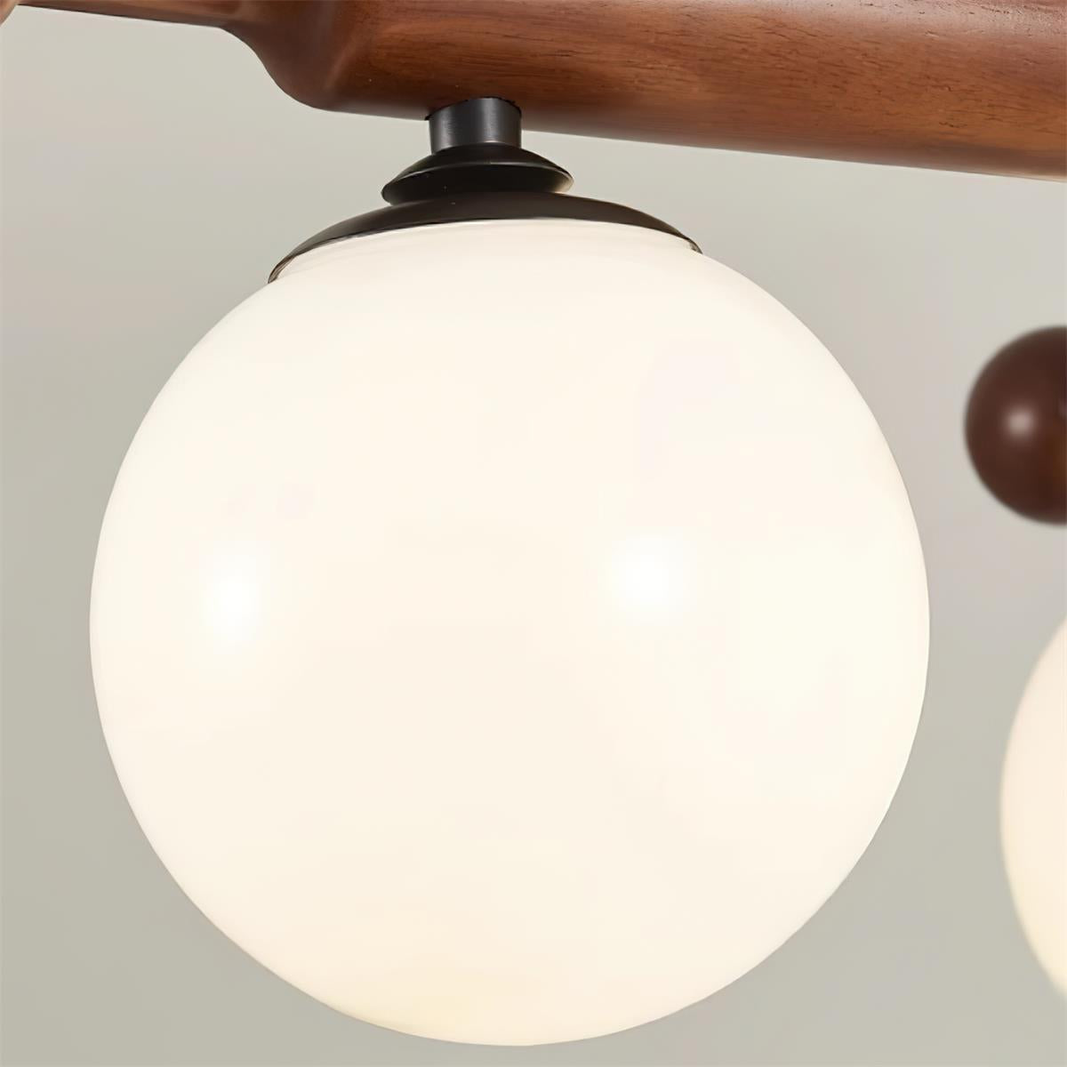 Briette Lustre Plafonnier Bras en Bois Globe Sculptural - Neutralighting