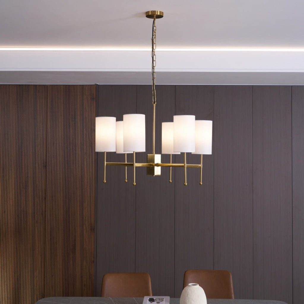 Ulcarisra Chandelier en Tissu Vintage en Laiton - Neutralighting