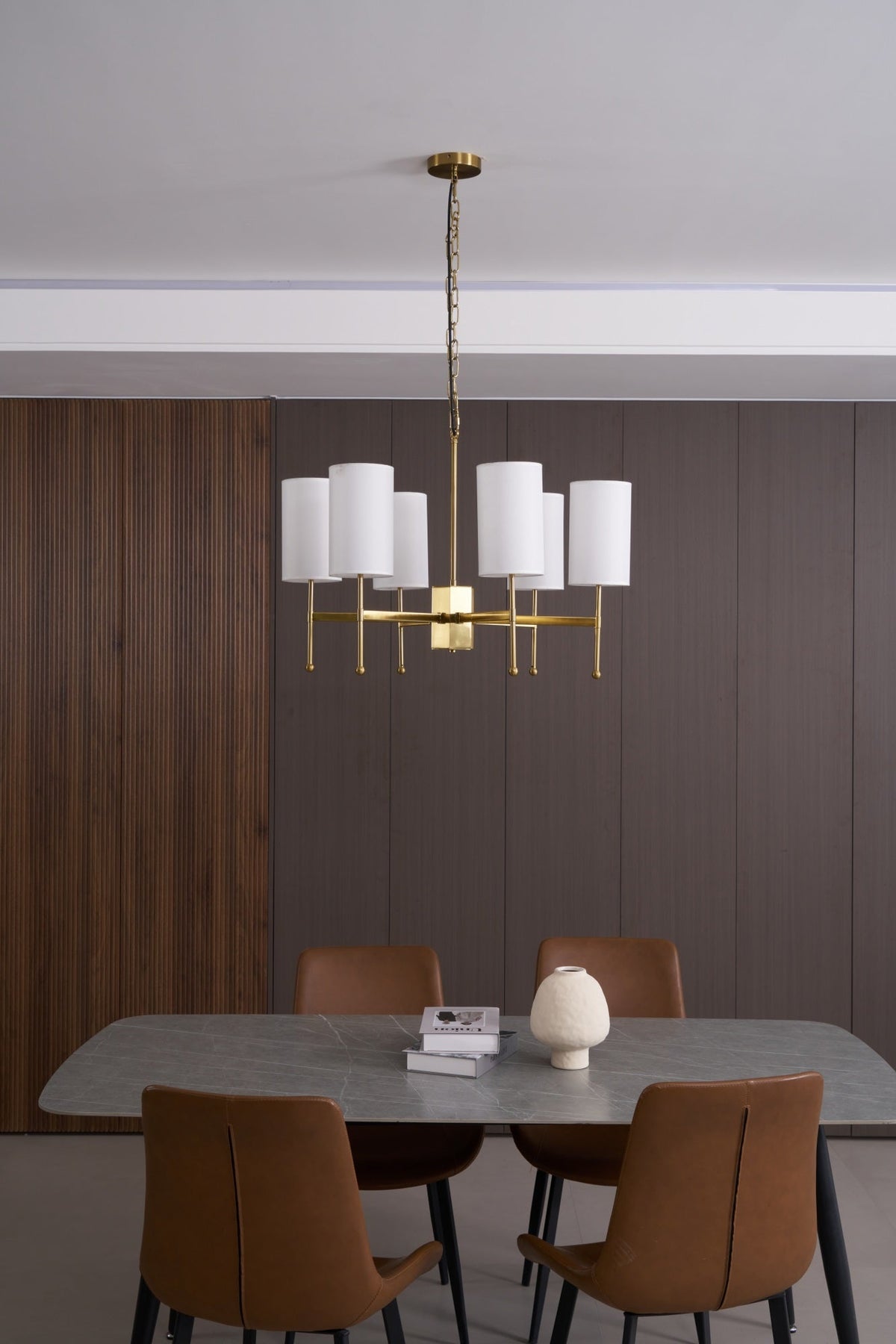 Ulcarisra Chandelier en Tissu Vintage en Laiton - Neutralighting