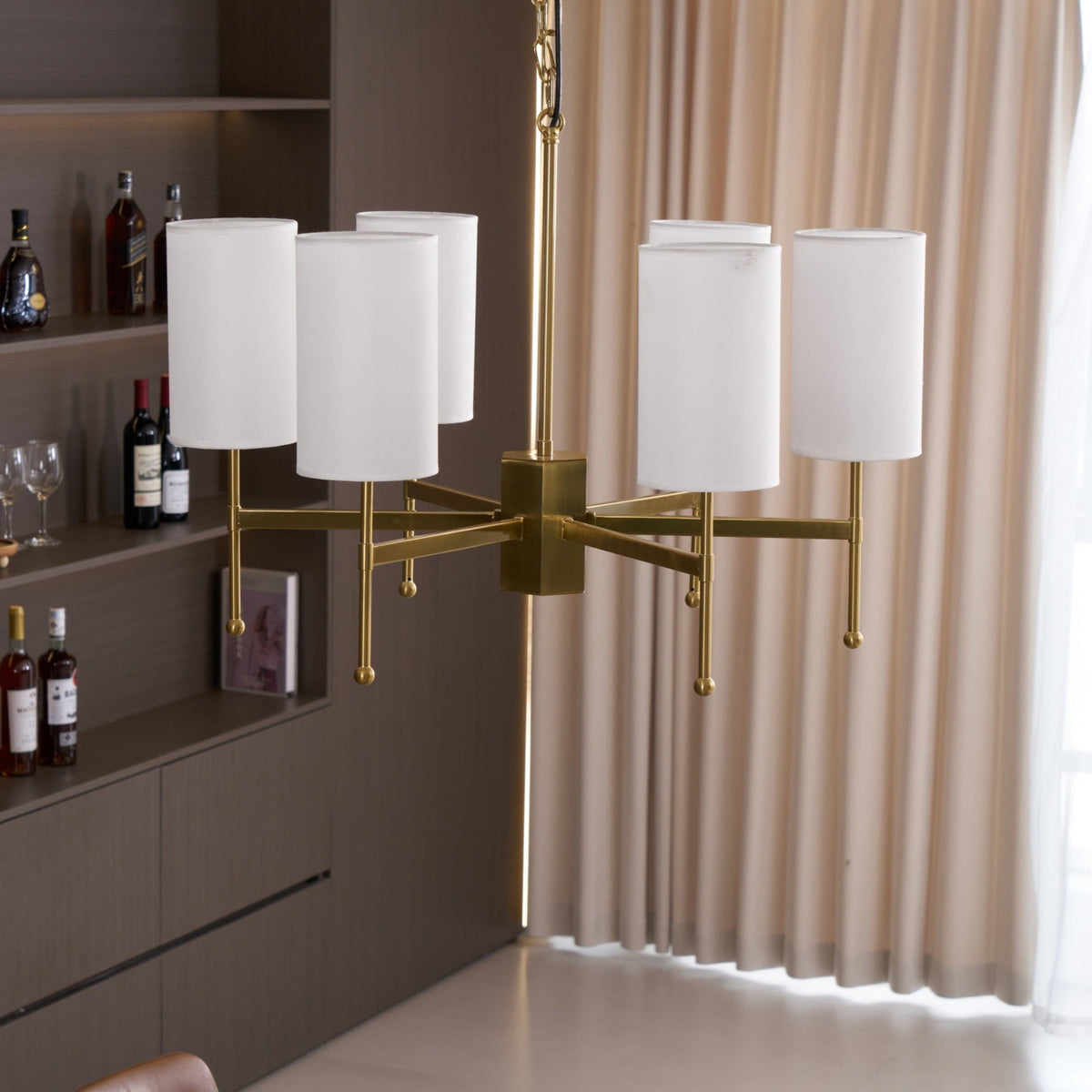 Ulcarisra Chandelier en Tissu Vintage en Laiton - Neutralighting