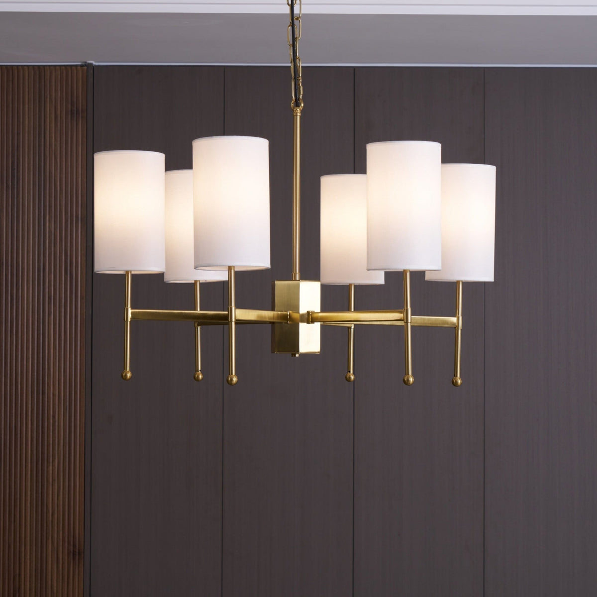 Ulcarisra Chandelier en Tissu Vintage en Laiton - Neutralighting