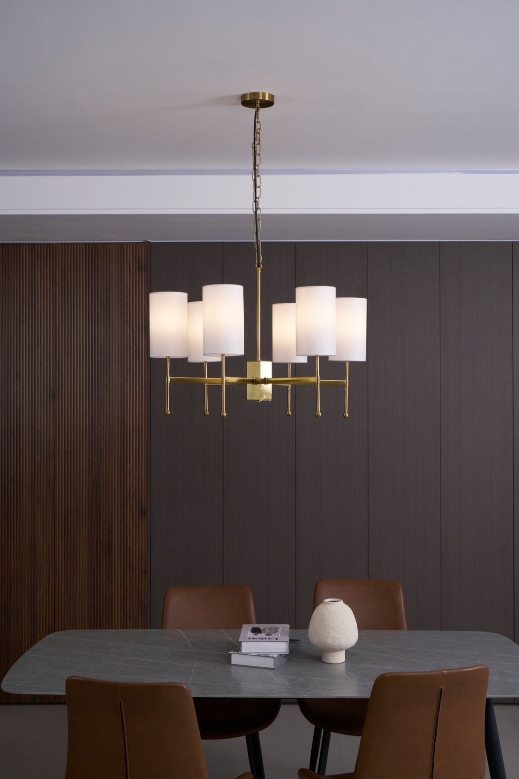 Ulcarisra Chandelier en Tissu Vintage en Laiton - Neutralighting