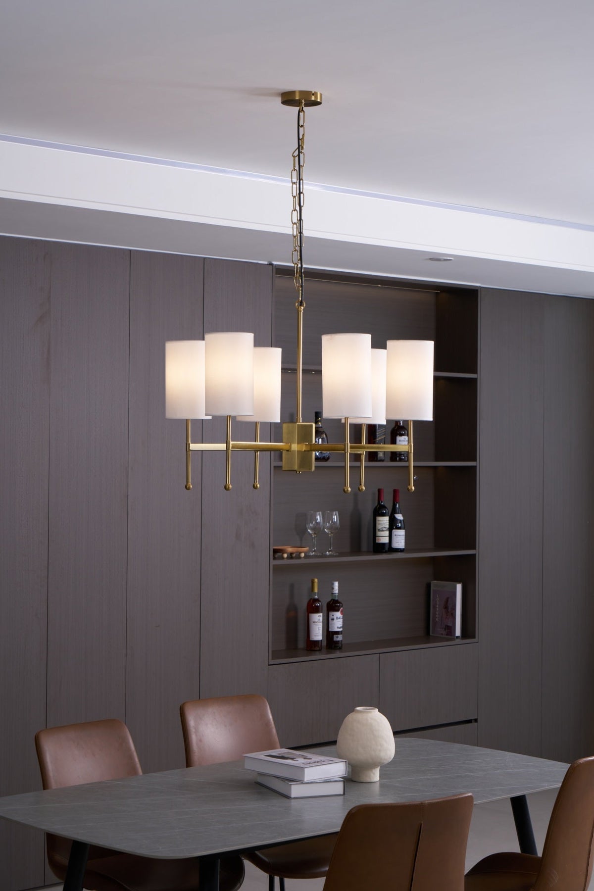 Ulcarisra Chandelier en Tissu Vintage en Laiton - Neutralighting