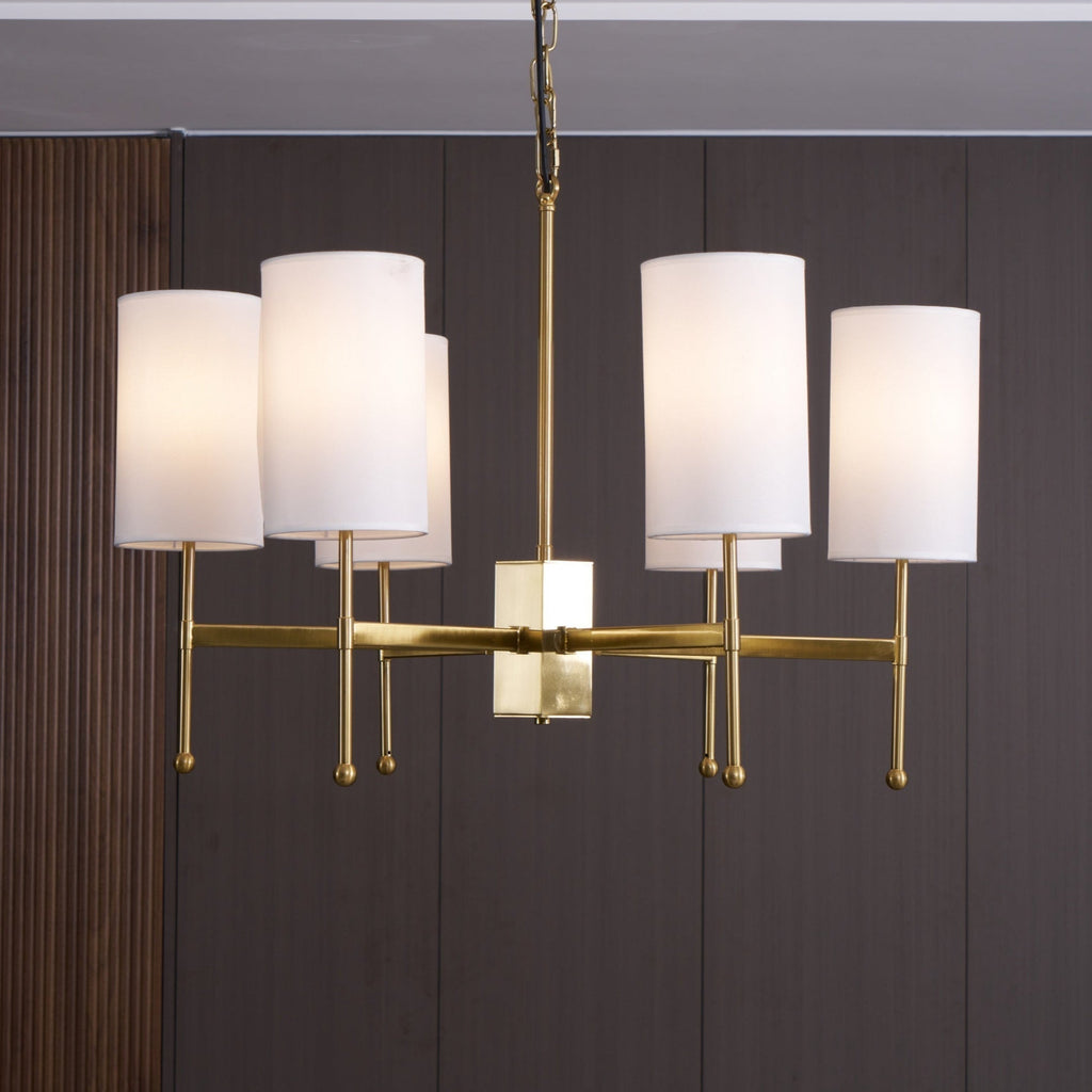 Ulcarisra Chandelier en Tissu Vintage en Laiton - Neutralighting