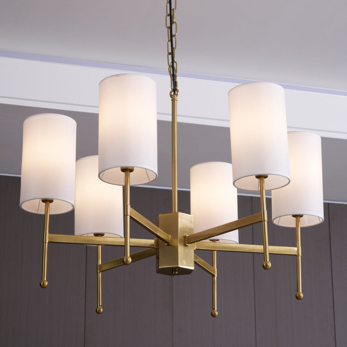 Ulcarisra Chandelier en Tissu Vintage en Laiton - Neutralighting