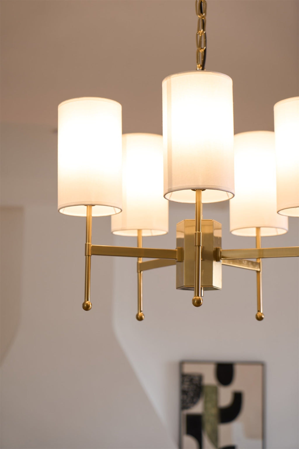 Ulcarisra Chandelier en Tissu Vintage en Laiton - Neutralighting