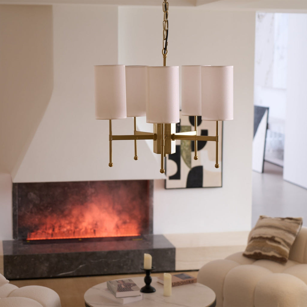 Ulcarisra Chandelier en Tissu Vintage en Laiton - Neutralighting