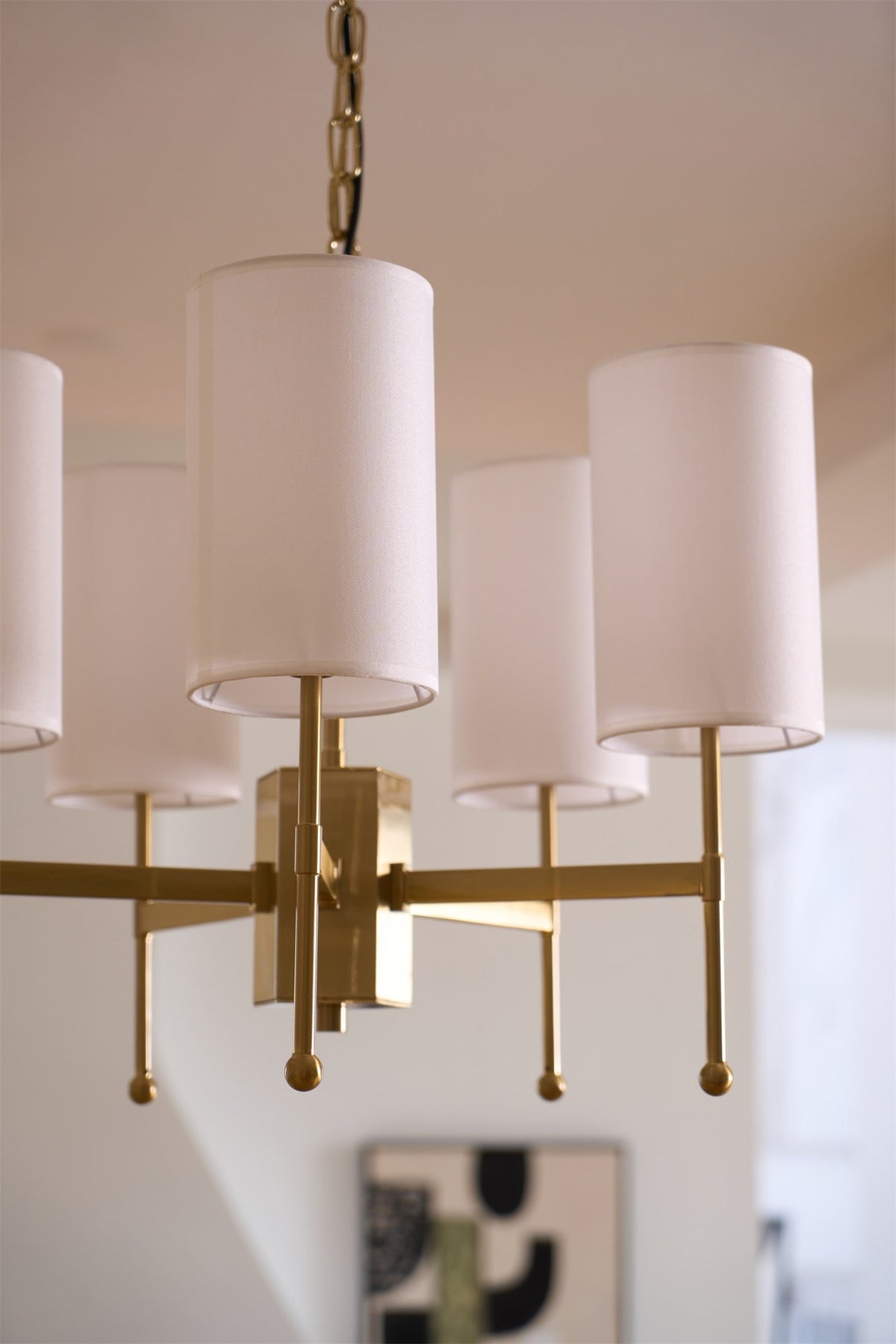 Ulcarisra Chandelier en Tissu Vintage en Laiton - Neutralighting