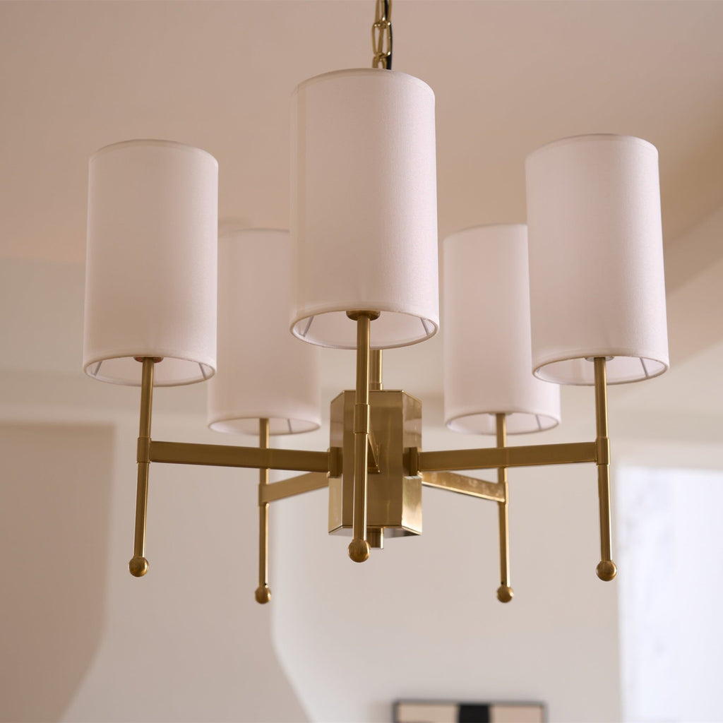 Ulcarisra Chandelier en Tissu Vintage en Laiton - Neutralighting