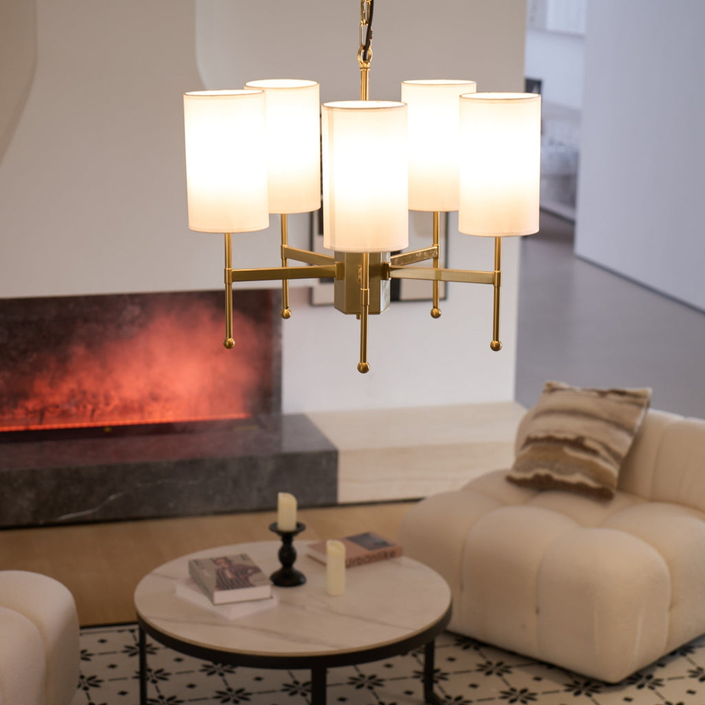 Ulcarisra Chandelier en Tissu Vintage en Laiton - Neutralighting