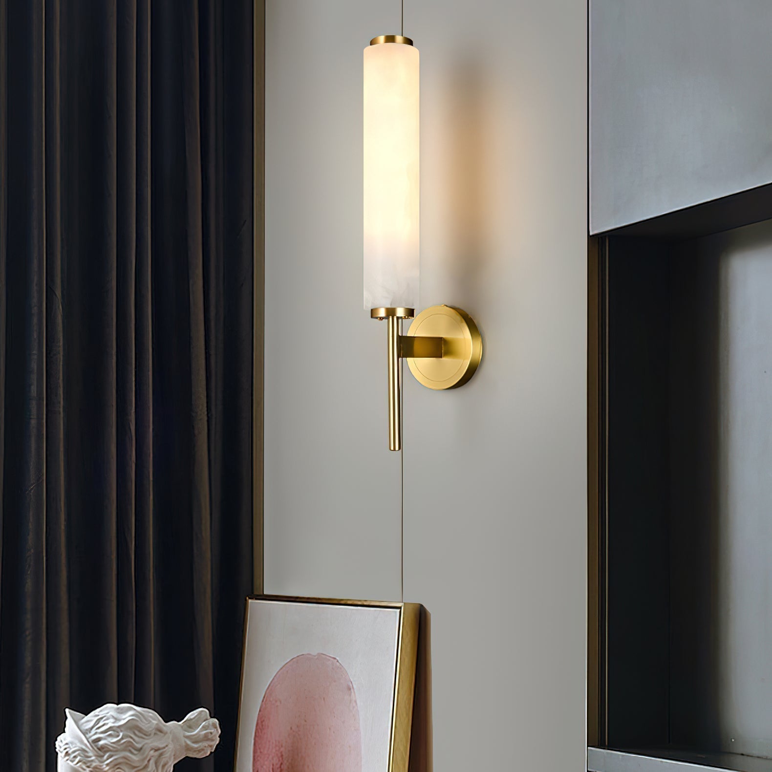 Olrinyra Applique Murale Cylindre en Albâtre - Neutralighting