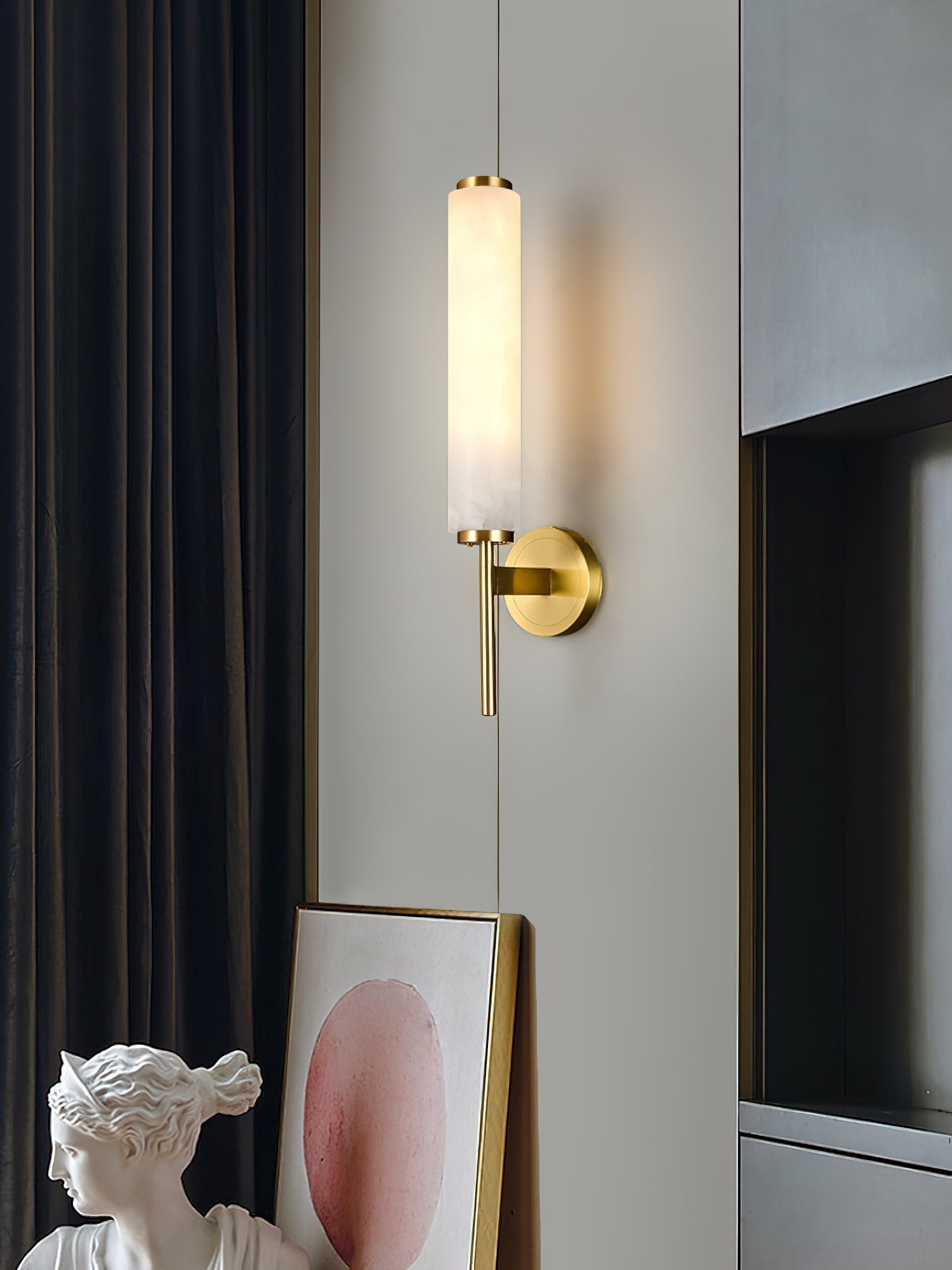 Olrinyra Applique Murale Cylindre en Albâtre - Neutralighting