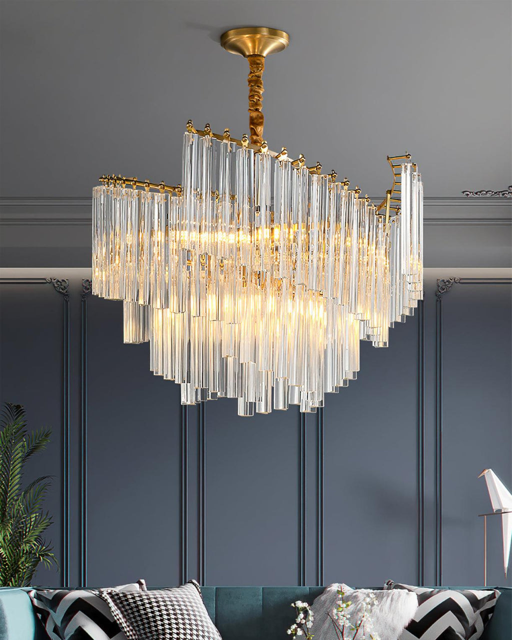 Ilsoris Lustre Postmoderne de Luxe en Cristal Brinicle - Neutralighting
