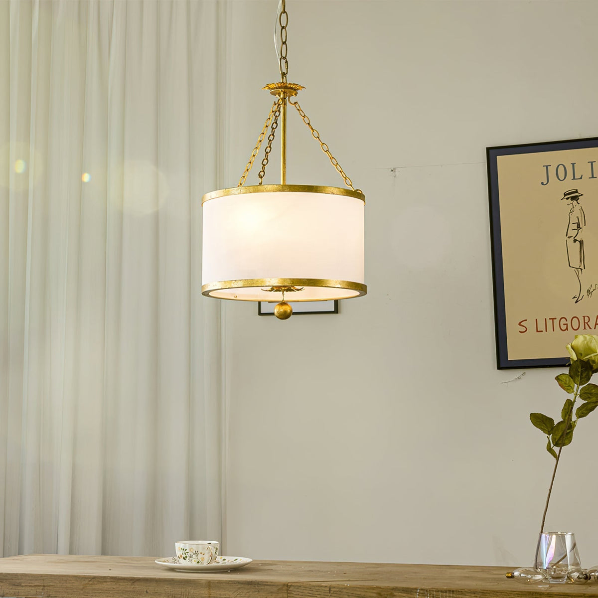 Helix Suspension Tambour Créativité Individuelle Tissu Métal - Neutralighting