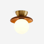 Dune Plafonnier Moderne en Verre Laiton Noyer - Neutralighting