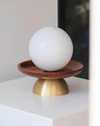 Dune Plafonnier Moderne en Verre Laiton Noyer - Neutralighting