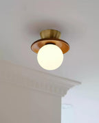 Dune Plafonnier Moderne en Verre Laiton Noyer - Neutralighting