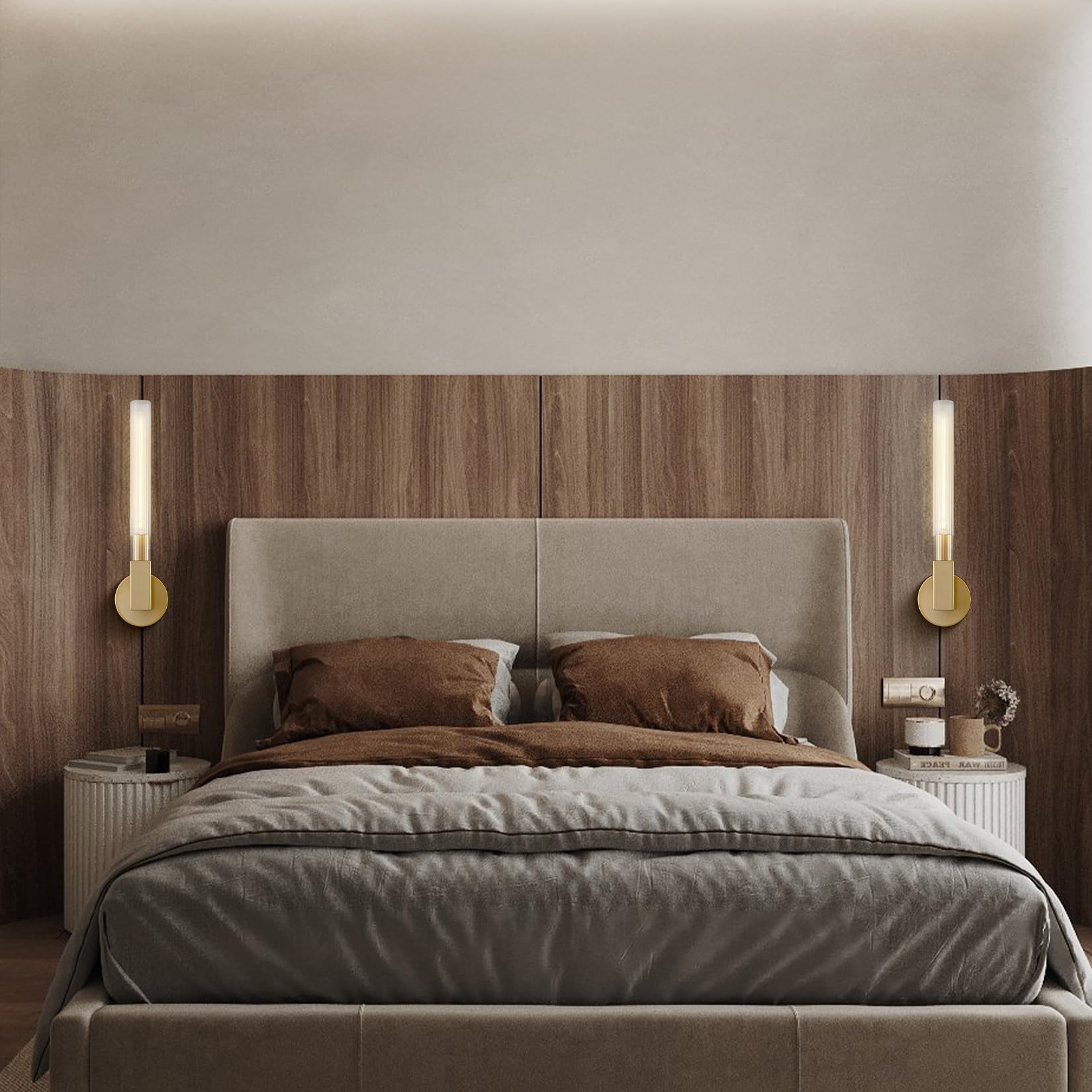 Arisha Nordique Métal Verre Intérieur Applique Murale Chambre à Coucher - Neutralighting