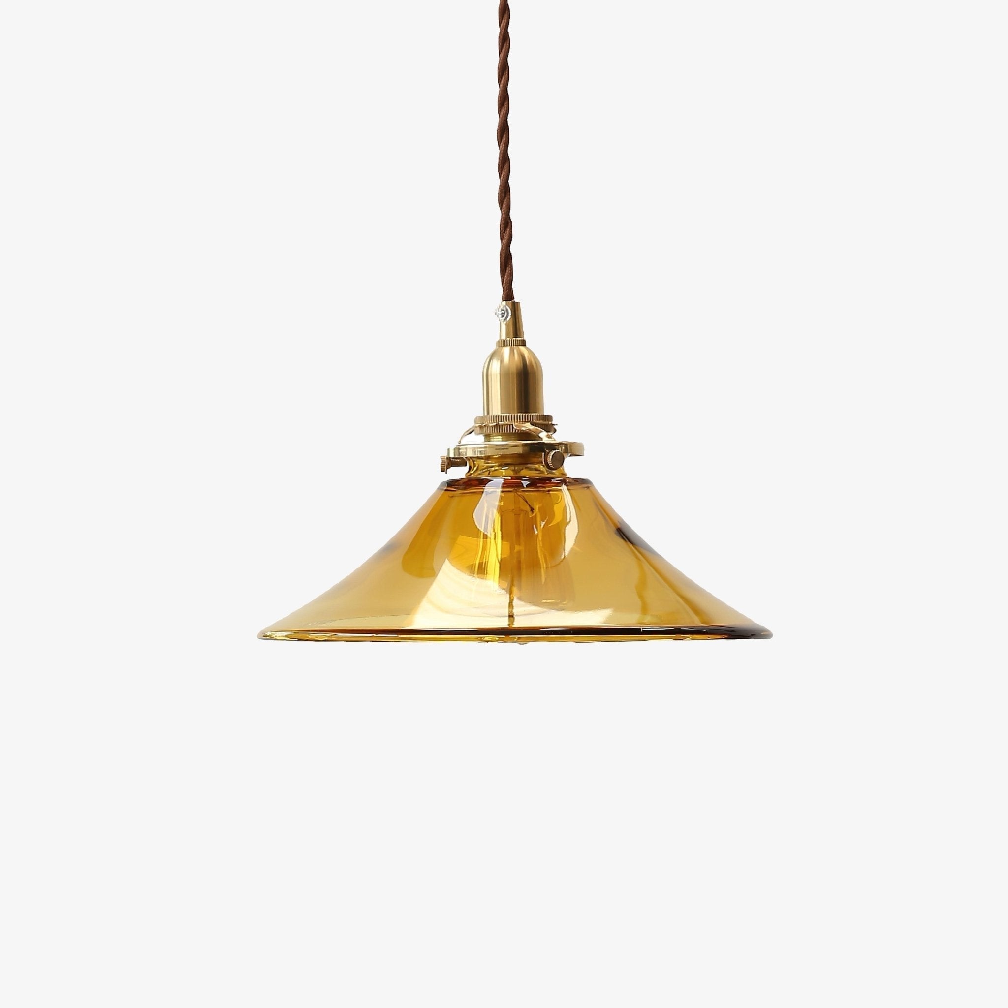 Solara Suspension en Verre Ambre Laiton Vintage - Neutralighting